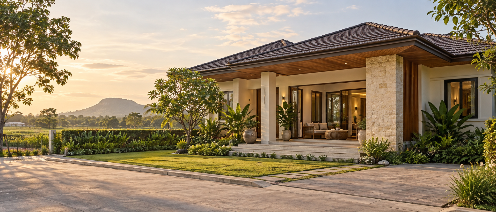 บ้านสไตล์อบอุ่นท่ามกลางสวนในบรรยากาศบุรีรัมย์
